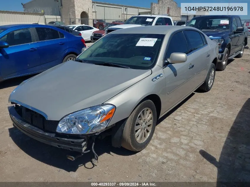 2008 Buick Lucerne Cx VIN: 1G4HP57248U196978 Lot: 40293337