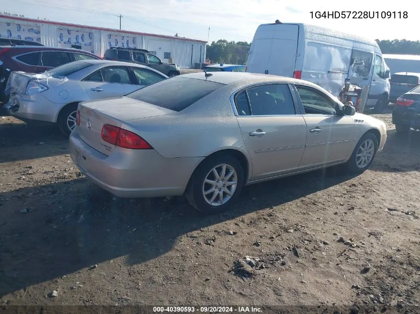 2008 Buick Lucerne Cxl VIN: 1G4HD57228U109118 Lot: 40390593