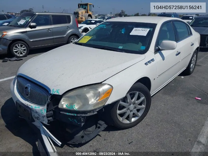 2008 Buick Lucerne Cxl VIN: 1G4HD57258U156241 Lot: 40412892