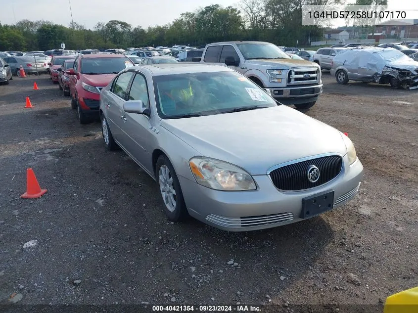 2008 Buick Lucerne Cxl VIN: 1G4HD57258U107170 Lot: 40421354