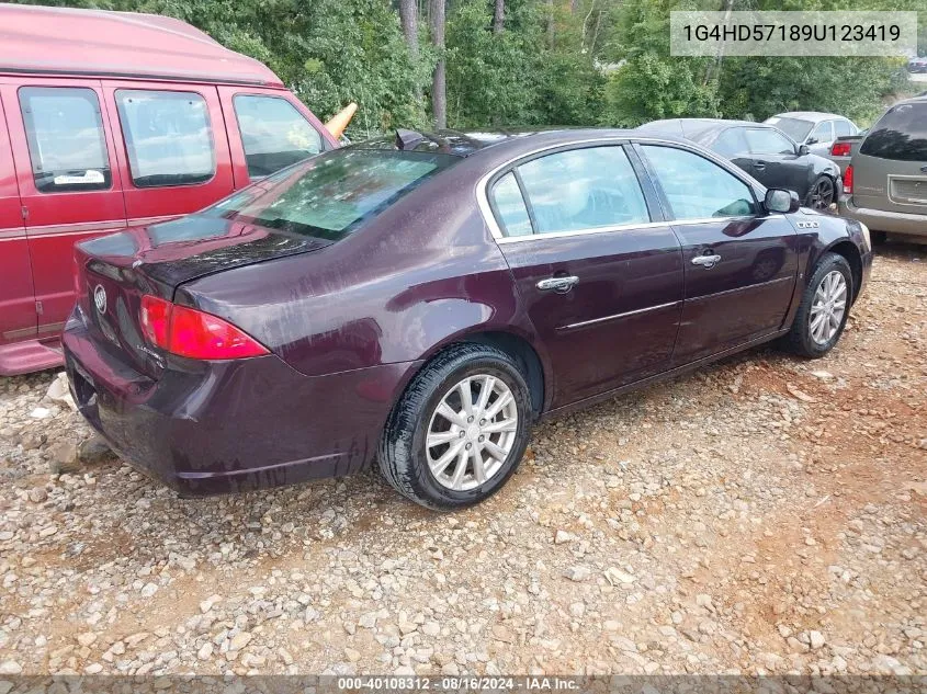 2009 Buick Lucerne Cxl VIN: 1G4HD57189U123419 Lot: 40108312