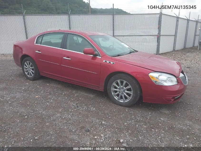 2010 Buick Lucerne Cxl Premium VIN: 1G4HJ5EM7AU135345 Lot: 39495981