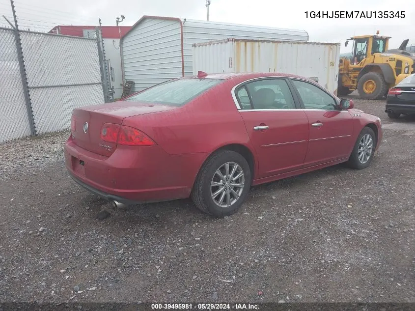 2010 Buick Lucerne Cxl Premium VIN: 1G4HJ5EM7AU135345 Lot: 39495981