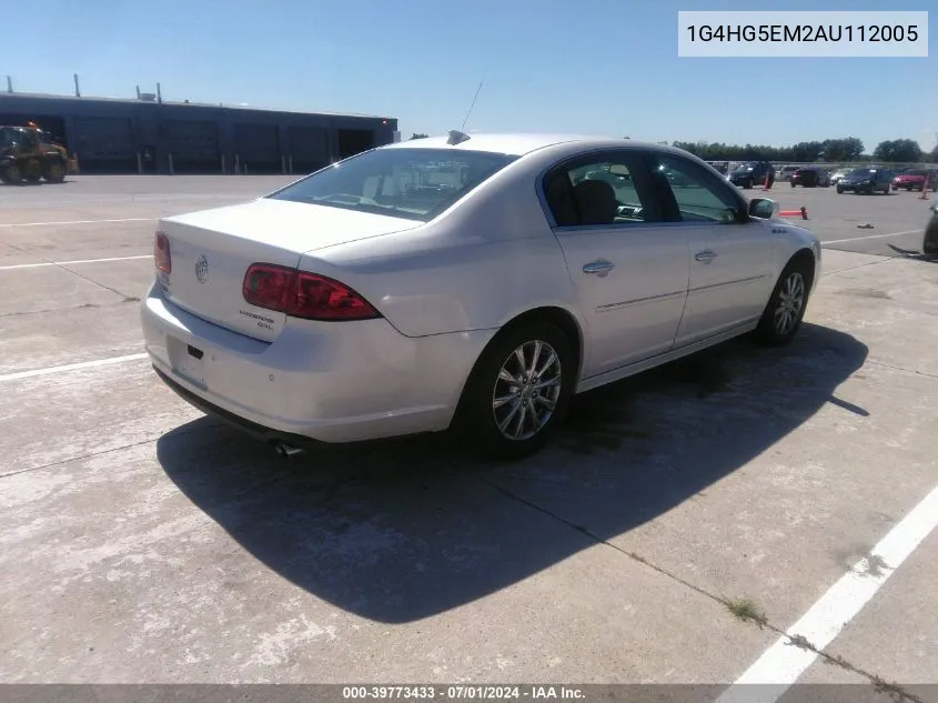 2010 Buick Lucerne Cxl-5 VIN: 1G4HG5EM2AU112005 Lot: 39773433