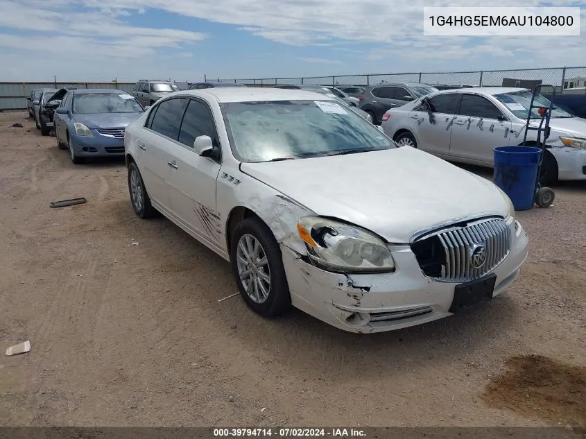 2010 Buick Lucerne Cxl-5 VIN: 1G4HG5EM6AU104800 Lot: 39794714