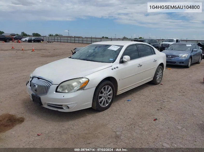 2010 Buick Lucerne Cxl-5 VIN: 1G4HG5EM6AU104800 Lot: 39794714