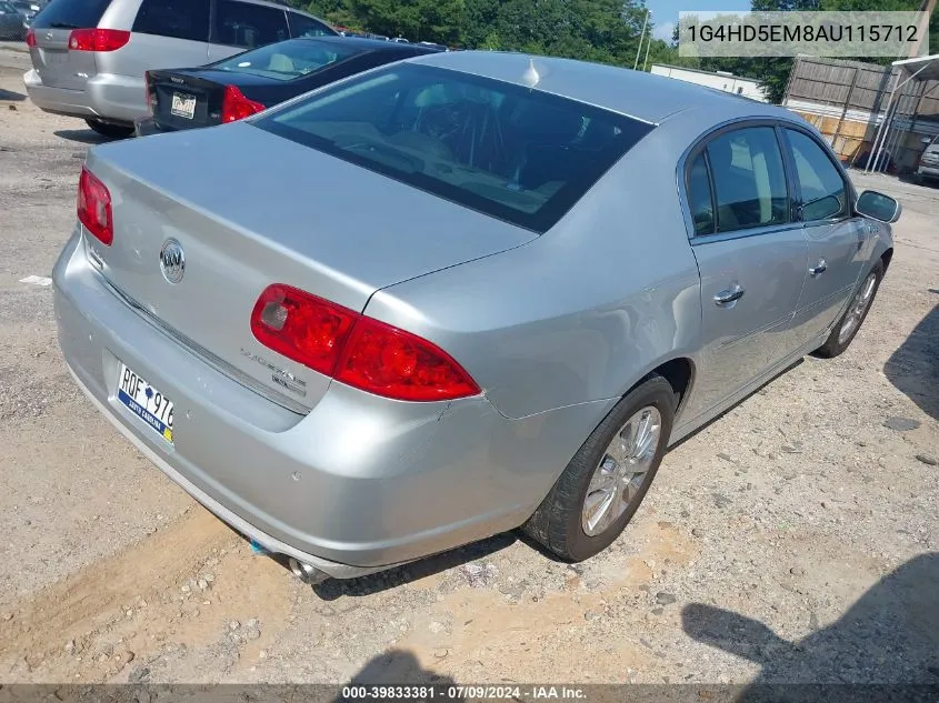 2010 Buick Lucerne Cxl Special Edition VIN: 1G4HD5EM8AU115712 Lot: 39833381