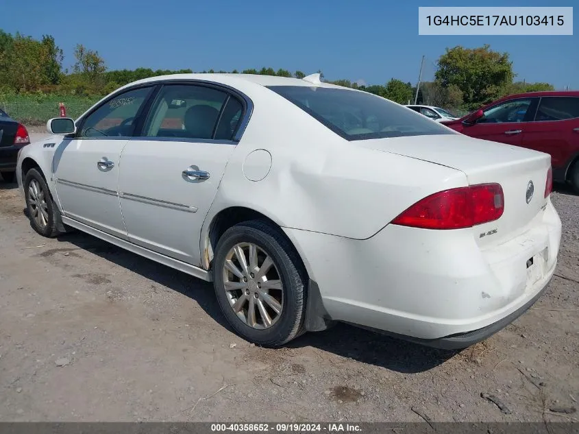 2010 Buick Lucerne Cxl VIN: 1G4HC5E17AU103415 Lot: 40358652