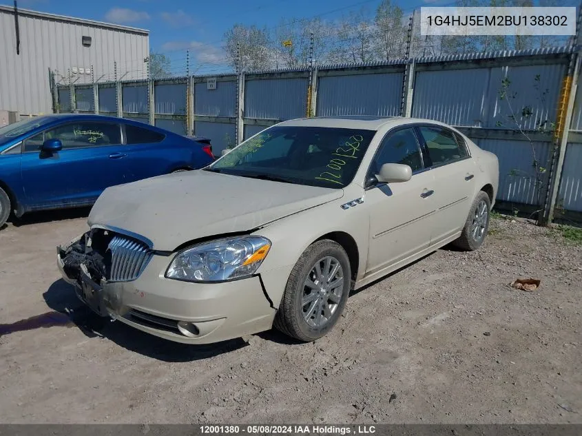 2011 Buick Lucerne VIN: 1G4HJ5EM2BU138302 Lot: 12001380