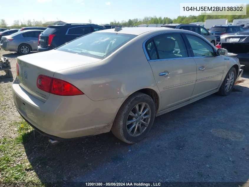 2011 Buick Lucerne VIN: 1G4HJ5EM2BU138302 Lot: 12001380