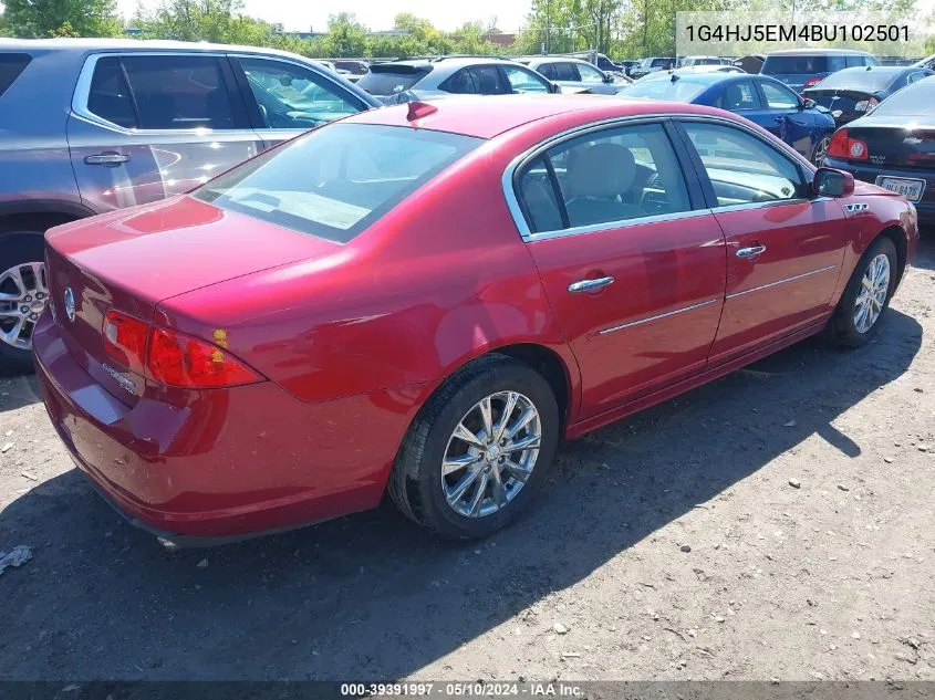 2011 Buick Lucerne Cxl Premium VIN: 1G4HJ5EM4BU102501 Lot: 39391997