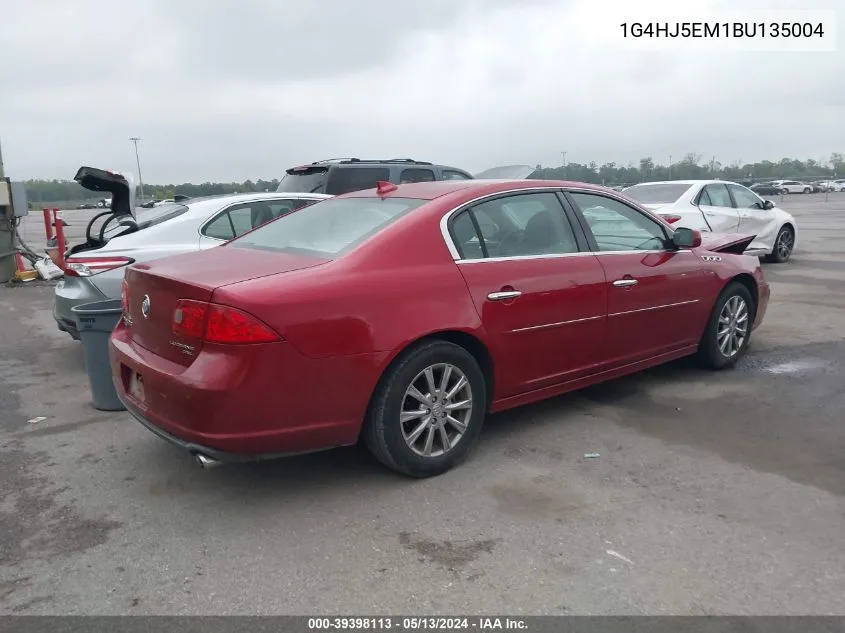 2011 Buick Lucerne Cxl Premium VIN: 1G4HJ5EM1BU135004 Lot: 39398113