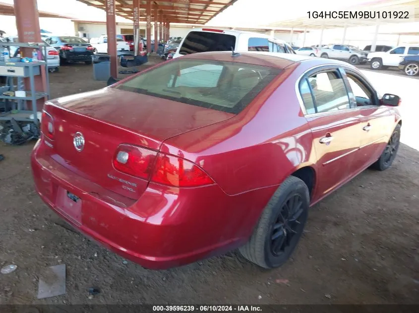 2011 Buick Lucerne Cxl VIN: 1G4HC5EM9BU101922 Lot: 39596239