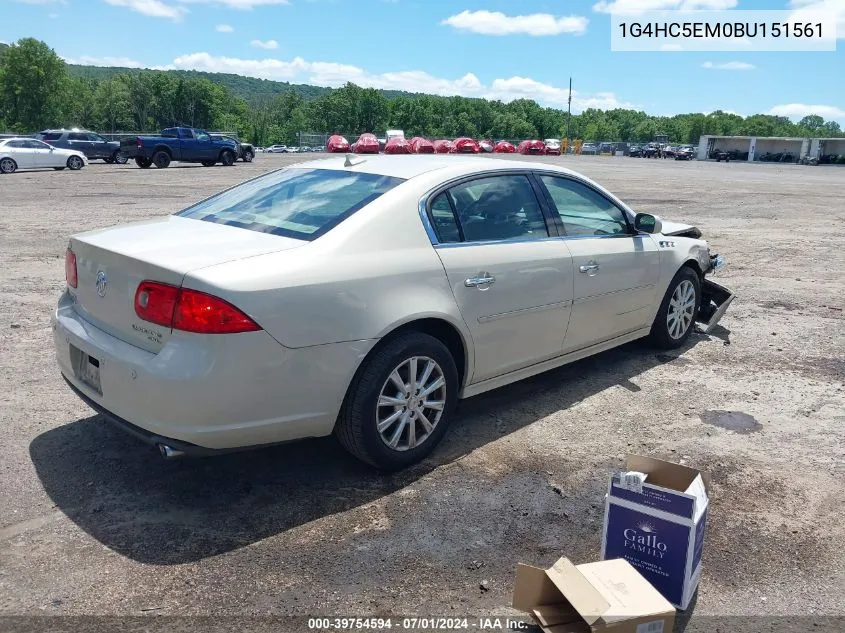 2011 Buick Lucerne Cxl VIN: 1G4HC5EM0BU151561 Lot: 39754594