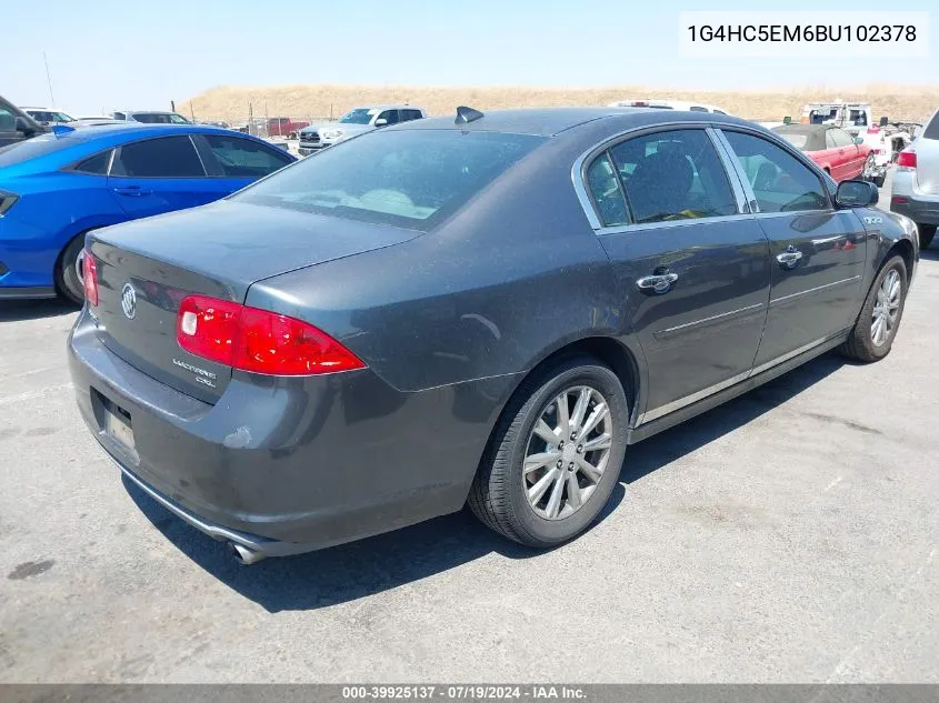 2011 Buick Lucerne Cxl VIN: 1G4HC5EM6BU102378 Lot: 39925137