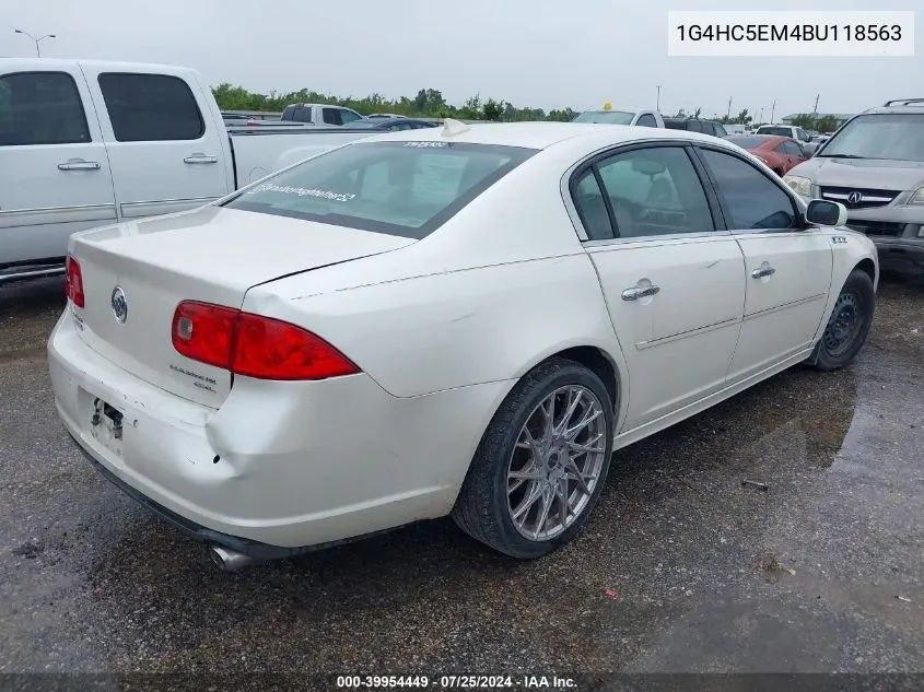 2011 Buick Lucerne Cxl VIN: 1G4HC5EM4BU118563 Lot: 39954449