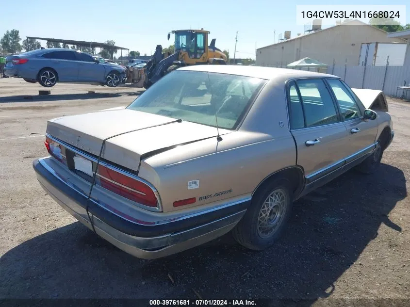 1992 Buick Park Avenue VIN: 1G4CW53L4N1668024 Lot: 39761681