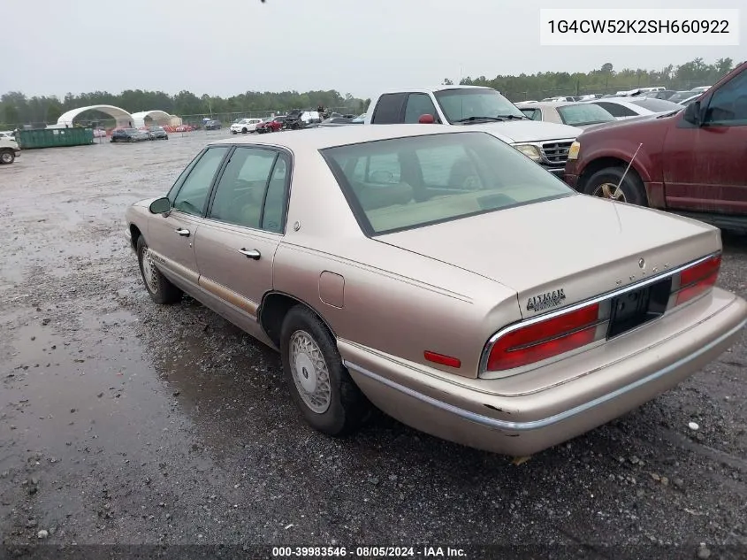 1G4CW52K2SH660922 1995 Buick Park Avenue