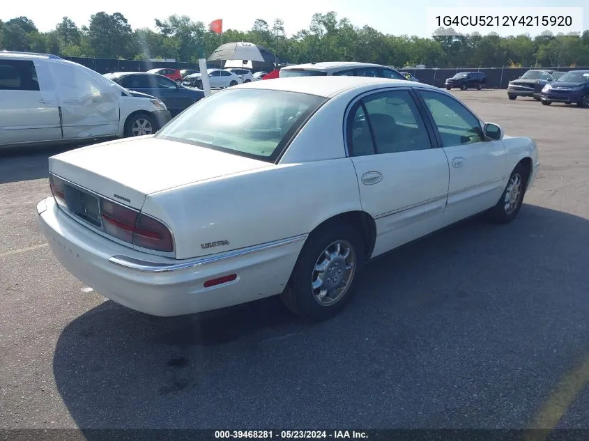 2000 Buick Park Avenue Ultra VIN: 1G4CU5212Y4215920 Lot: 39468281