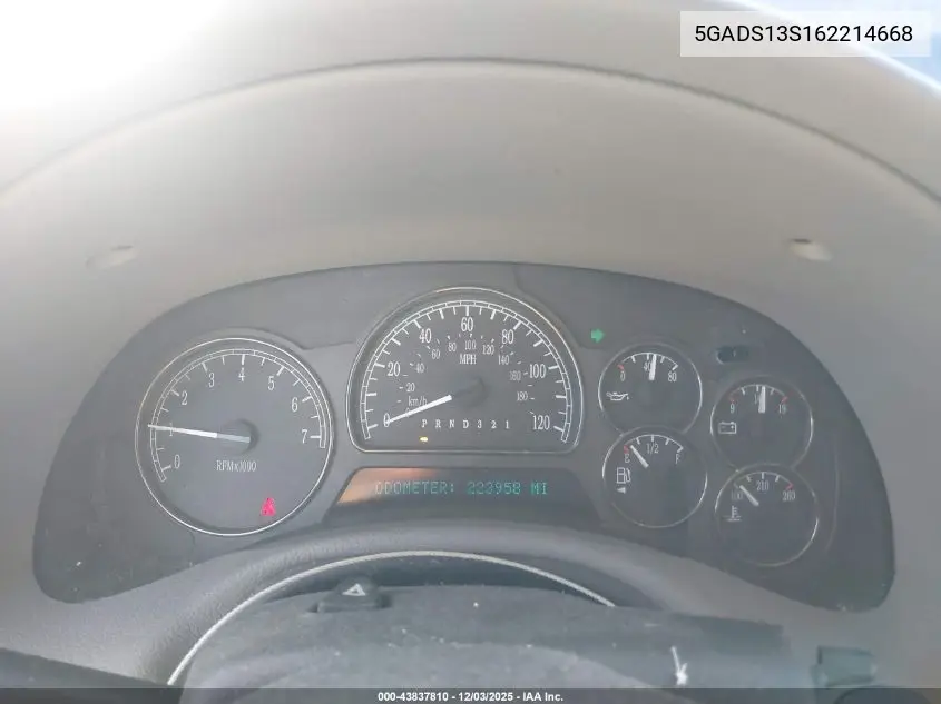 5GADS13S162214668 2006 Buick Rainier Cxl