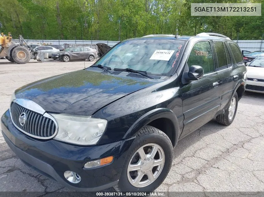 2007 Buick Rainier Cxl VIN: 5GAET13M172213251 Lot: 39387131