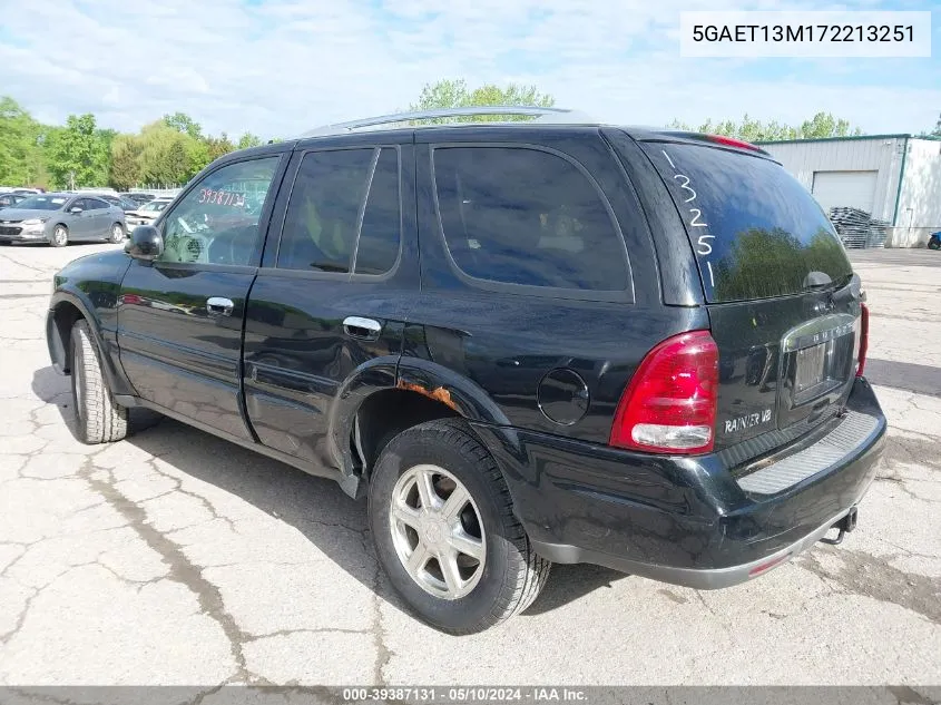 2007 Buick Rainier Cxl VIN: 5GAET13M172213251 Lot: 39387131