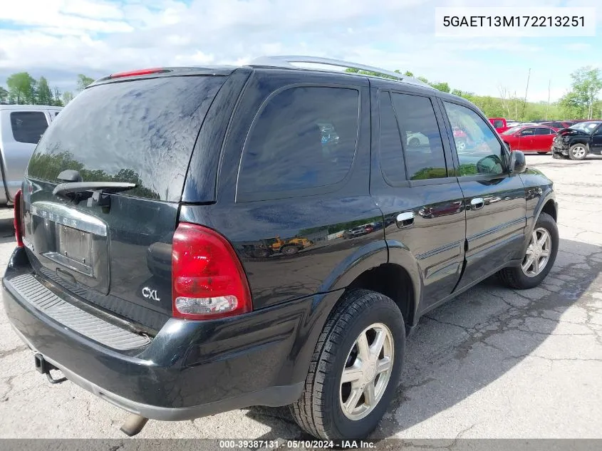 2007 Buick Rainier Cxl VIN: 5GAET13M172213251 Lot: 39387131