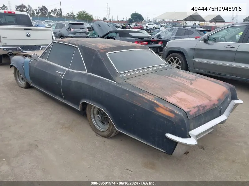 1965 Buick Regal VIN: 4944475H9948916 Lot: 39591574