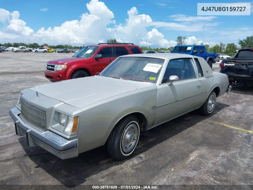 1978 Buick Regal VIN: 4J47U8G159727 Lot: 39781609