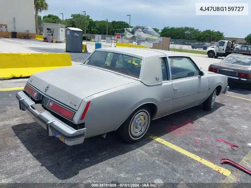 1978 Buick Regal VIN: 4J47U8G159727 Lot: 39781609