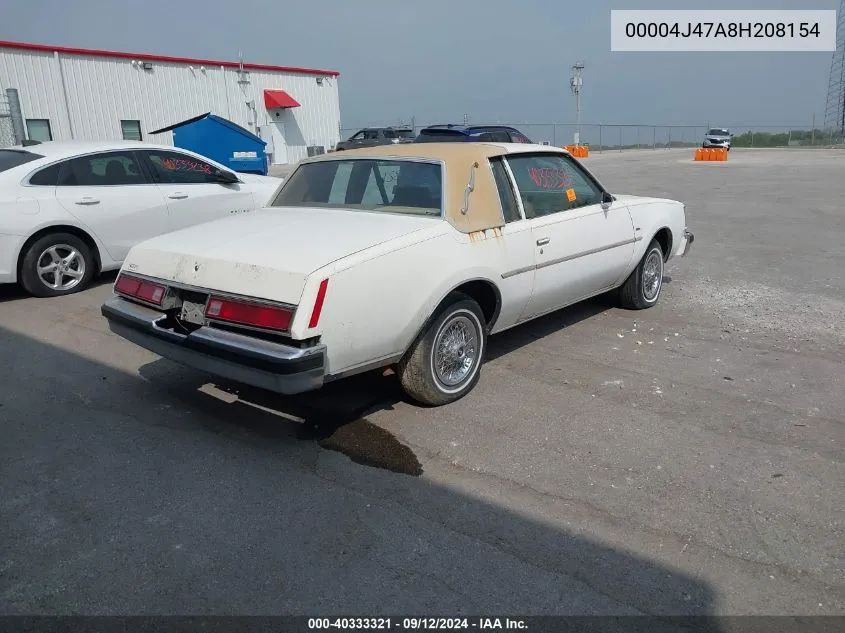 1978 Buick Regal VIN: 00004J47A8H208154 Lot: 40333321