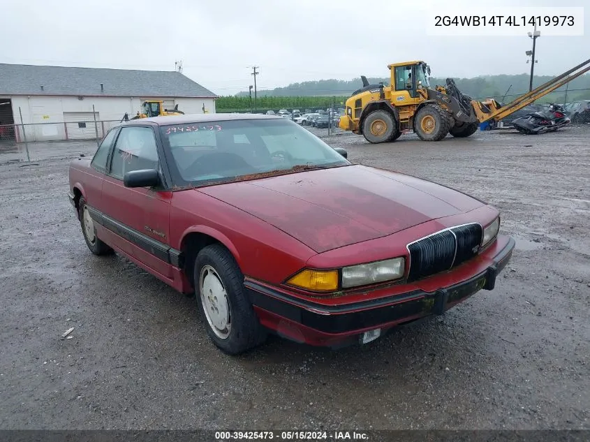 1990 Buick Regal Custom VIN: 2G4WB14T4L1419973 Lot: 39425473