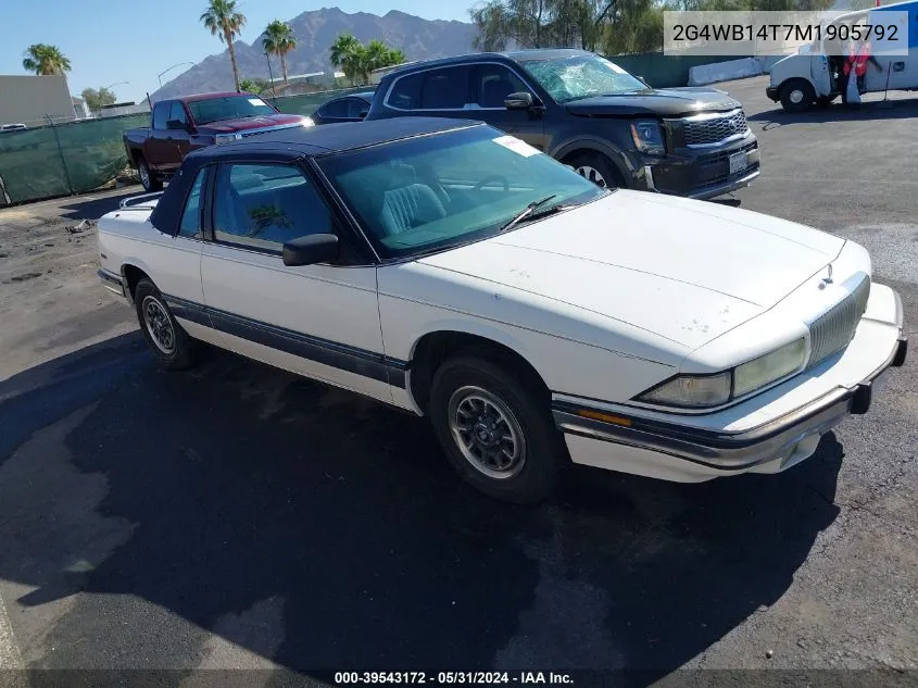 1991 Buick Regal Custom VIN: 2G4WB14T7M1905792 Lot: 39543172