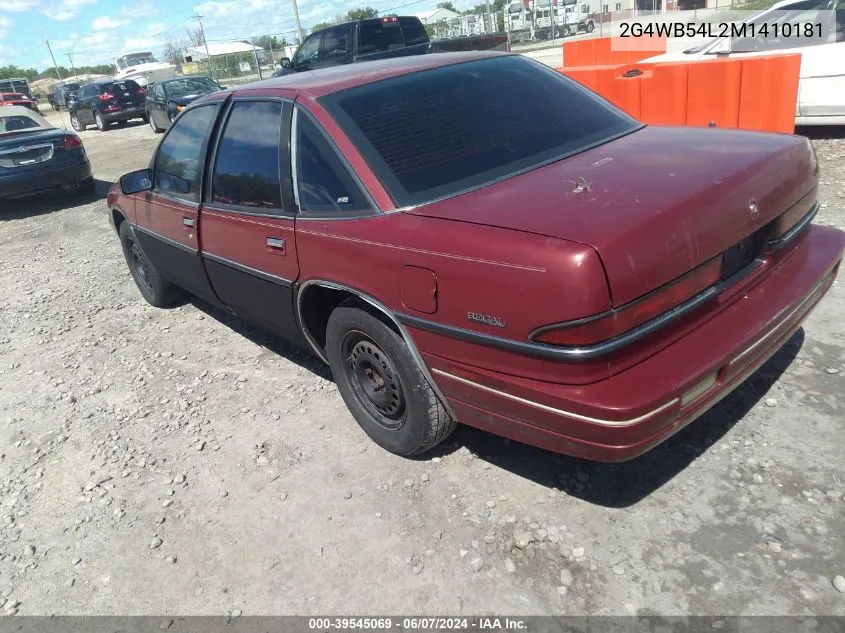 1991 Buick Regal Custom VIN: 2G4WB54L2M1410181 Lot: 39545069