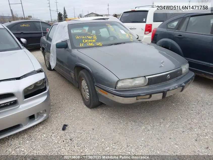 2G4WD51L6N1471758 1992 Buick Regal Limited
