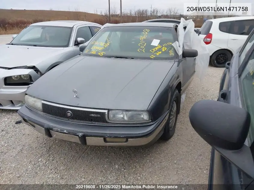2G4WD51L6N1471758 1992 Buick Regal Limited