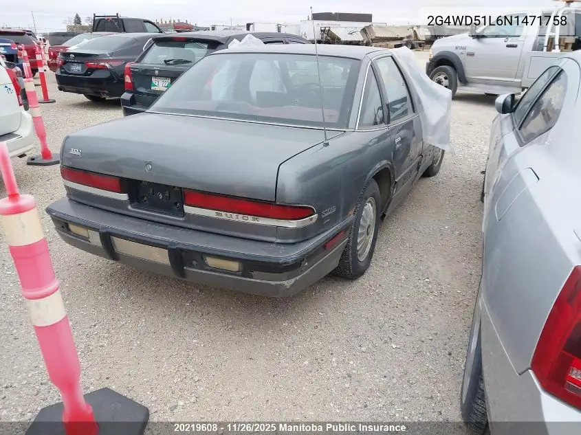 2G4WD51L6N1471758 1992 Buick Regal Limited