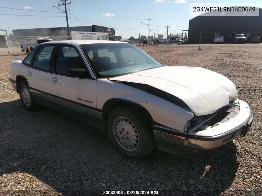 1992 Buick Regal Gran Sport VIN: 2G4WF51L9N1460649 Lot: 30043906