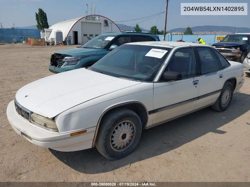 1992 Buick Regal Custom VIN: 2G4WB54LXN1402895 Lot: 39880828