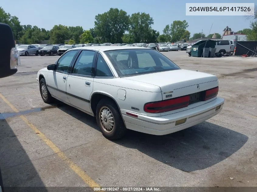 1993 Buick Regal Custom VIN: 2G4WB54L6P1417526 Lot: 40190247