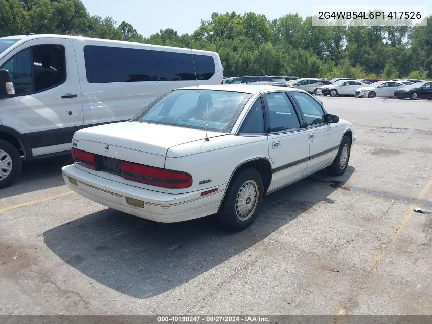 1993 Buick Regal Custom VIN: 2G4WB54L6P1417526 Lot: 40190247