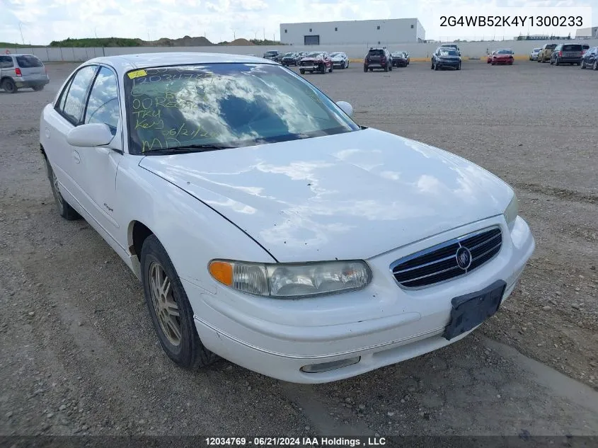 2000 Buick Regal VIN: 2G4WB52K4Y1300233 Lot: 12034769