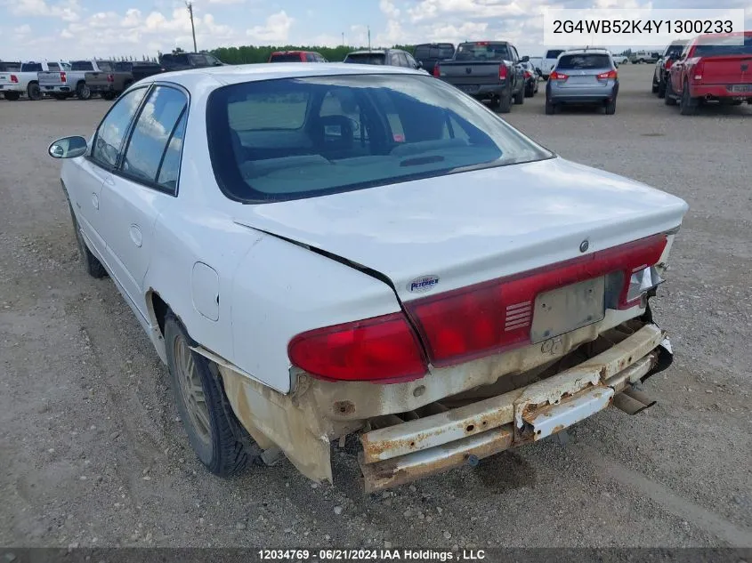 2000 Buick Regal VIN: 2G4WB52K4Y1300233 Lot: 12034769