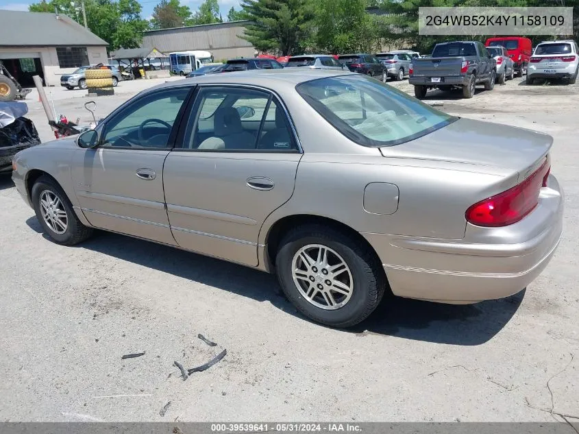 2000 Buick Regal Ls VIN: 2G4WB52K4Y1158109 Lot: 39539641