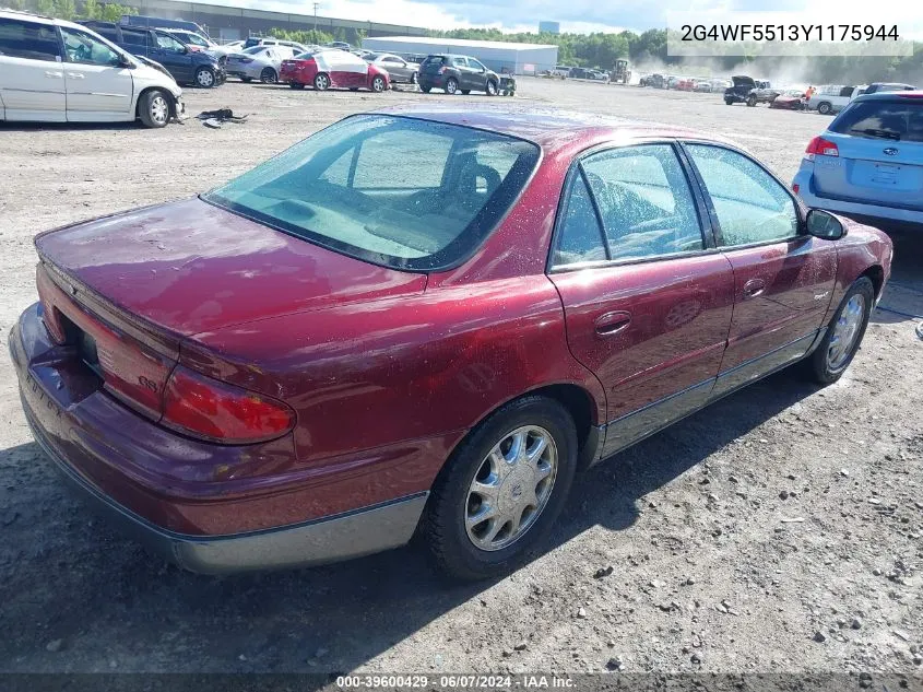 2000 Buick Regal Gs VIN: 2G4WF5513Y1175944 Lot: 39600429