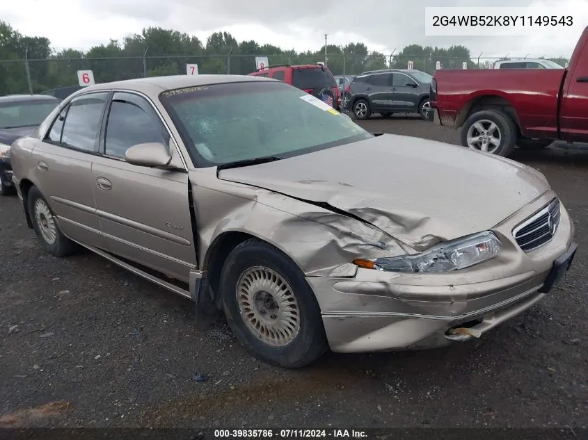 2000 Buick Regal Ls VIN: 2G4WB52K8Y1149543 Lot: 39835786