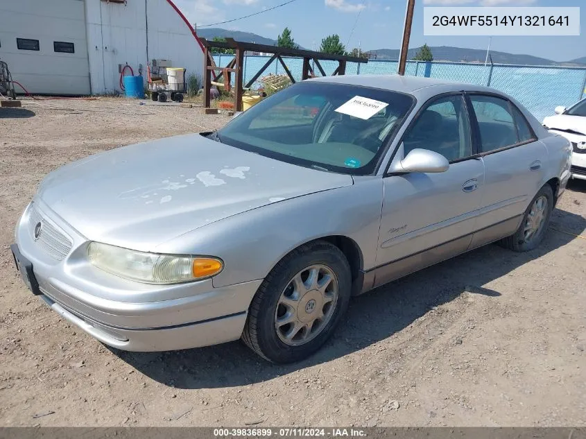 2000 Buick Regal Gs VIN: 2G4WF5514Y1321641 Lot: 39836899