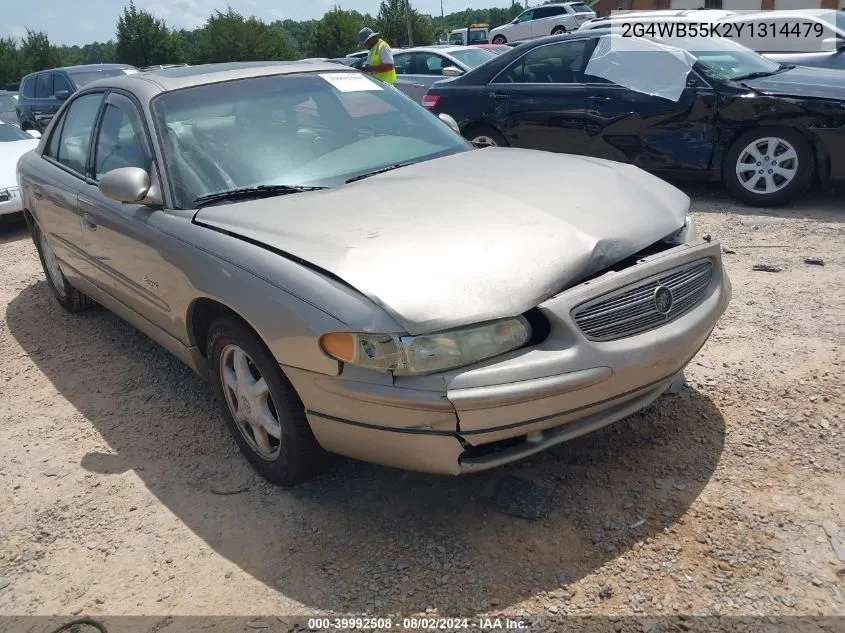 2000 Buick Regal Ls VIN: 2G4WB55K2Y1314479 Lot: 39992508