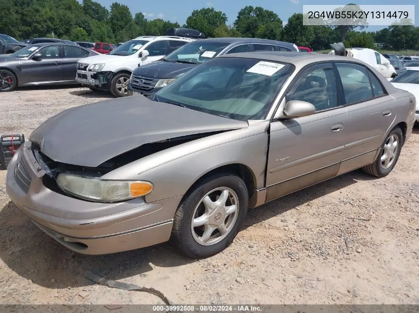 2000 Buick Regal Ls VIN: 2G4WB55K2Y1314479 Lot: 39992508