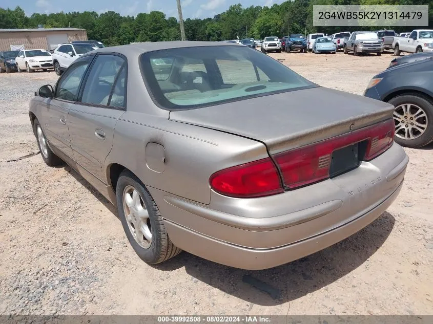 2000 Buick Regal Ls VIN: 2G4WB55K2Y1314479 Lot: 39992508